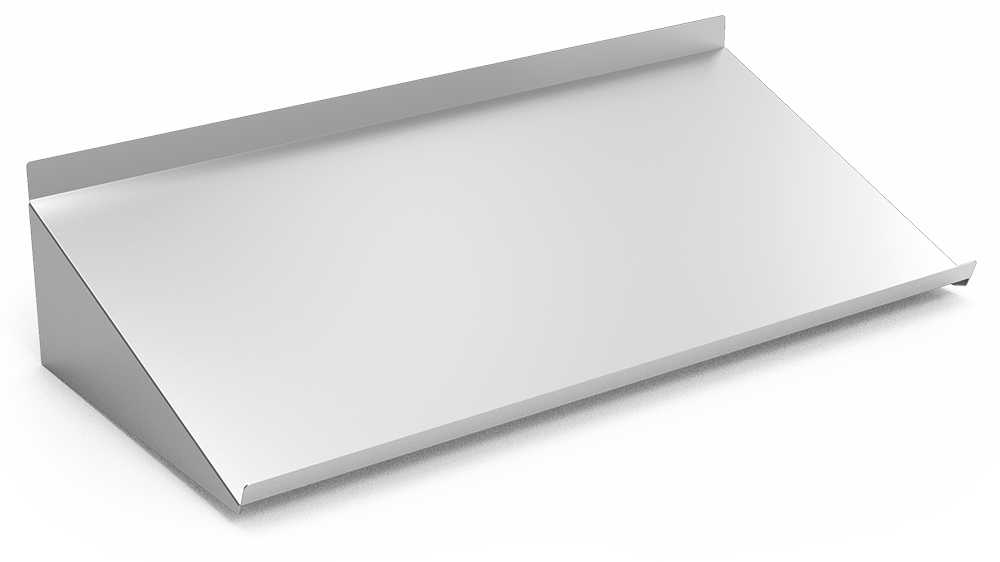 Étagère inox murale inclinée pour panier