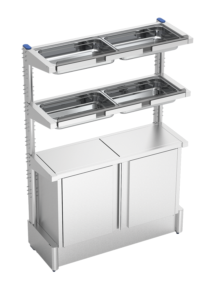 Rayonnage avec armoire pour bouteilles de jus de fruits