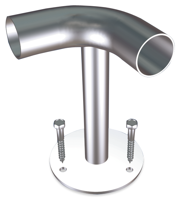 Supporto angolare in acciaio inox per sistema di protezione antiurto