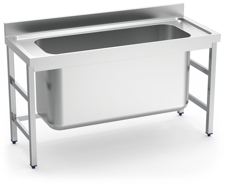 Plonge inox de très grande capacité, 1 bac