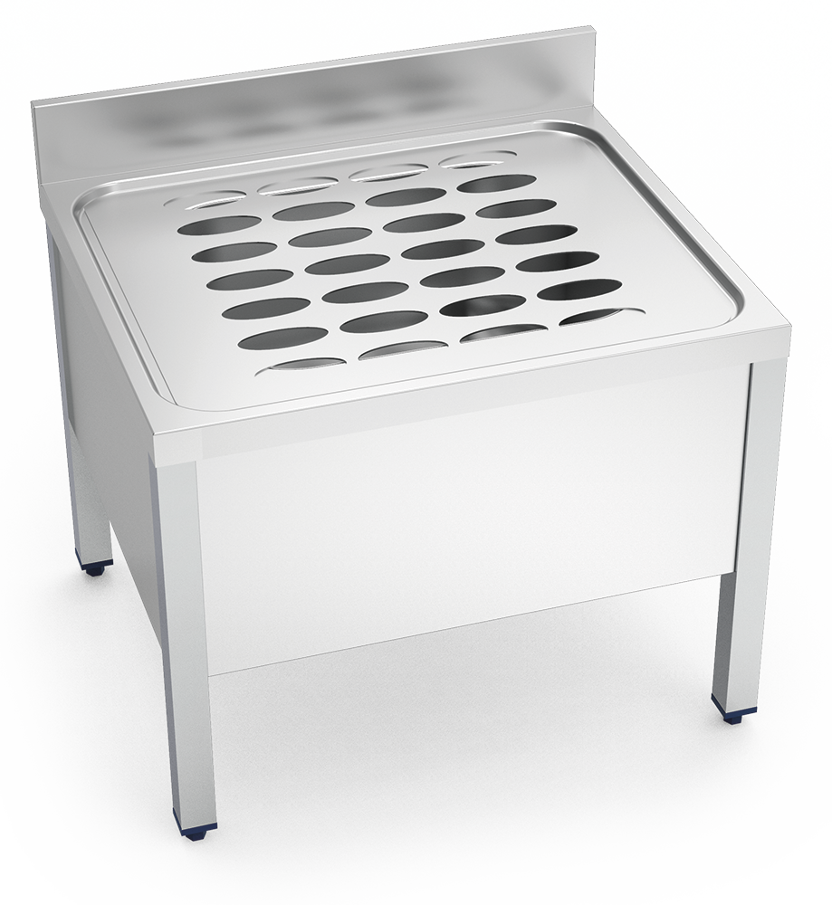 Lavello in acciaio inox con troppopieno