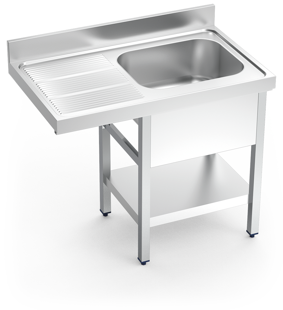 Plonge inox pour lave-vaisselle avec 1 b