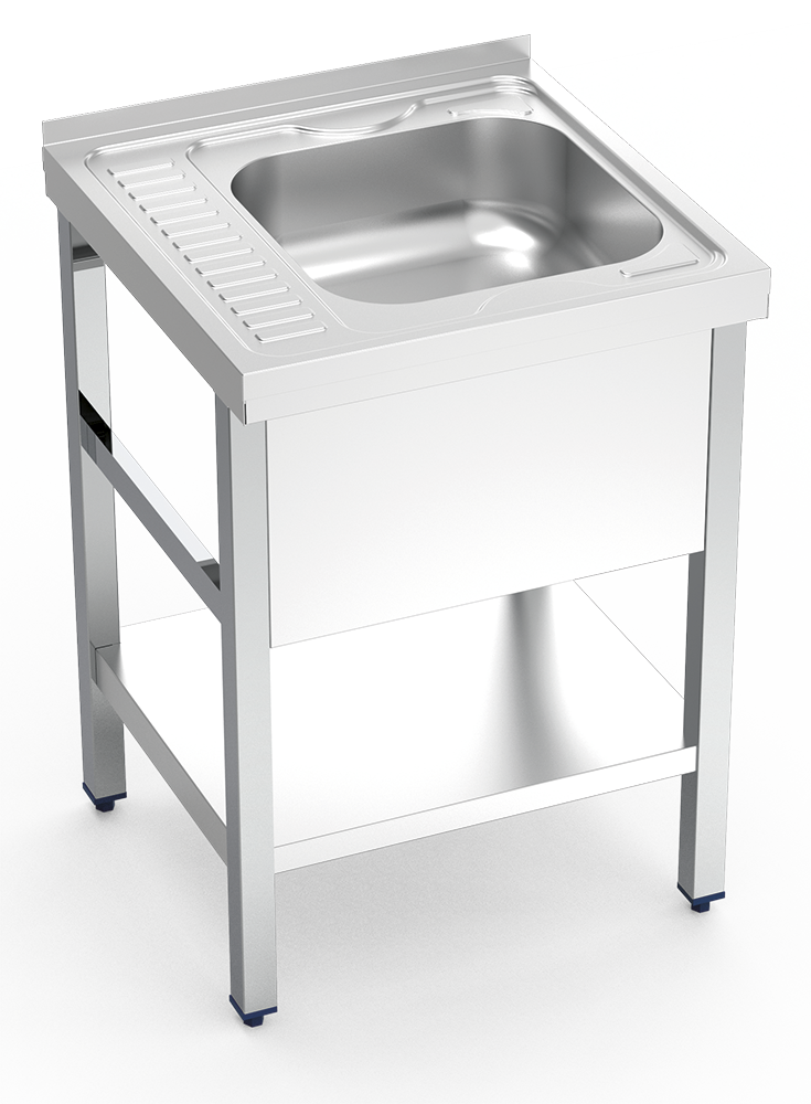 Spüle mit Gestell und Abtropfregal links Serie 6.6 Compact