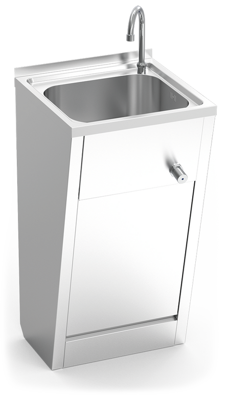 Lave mains inox sur pied normal commande