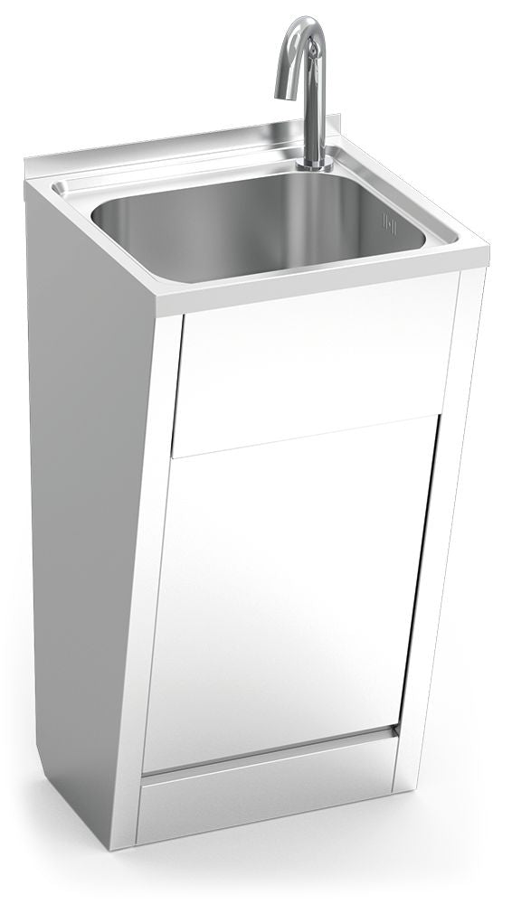 Lave mains inox sur pied normal automatique à piles