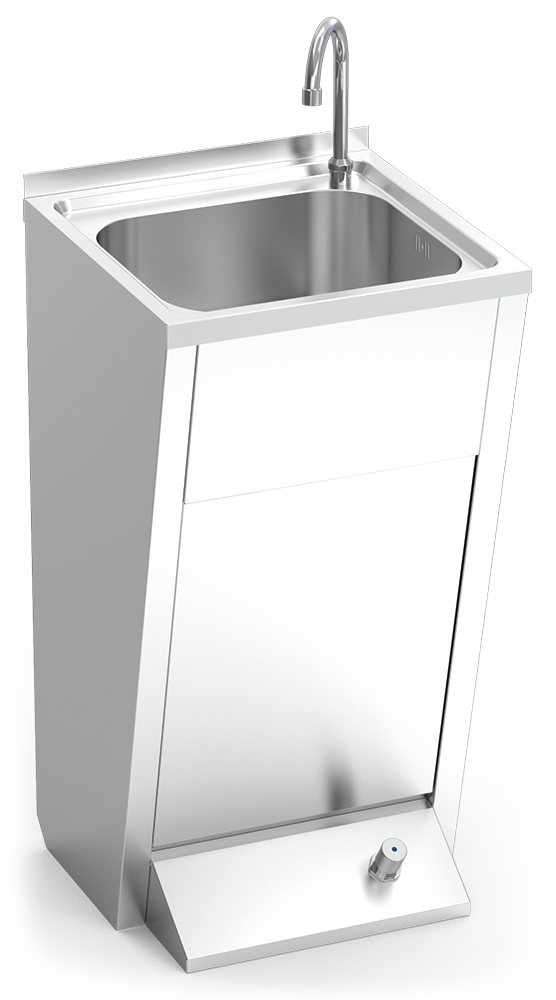 Lave mains inox sur pied normal