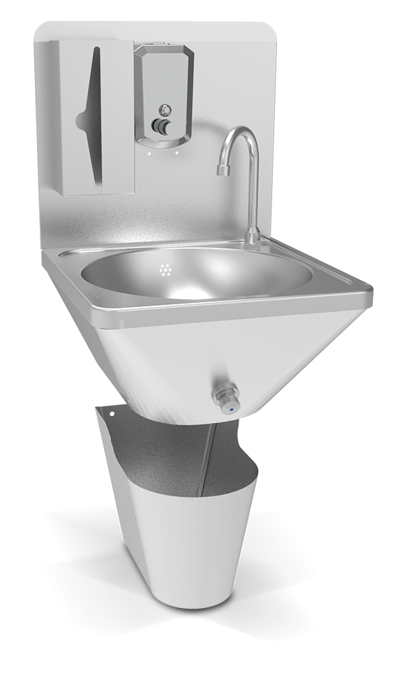 Lave mains inox mural intégral