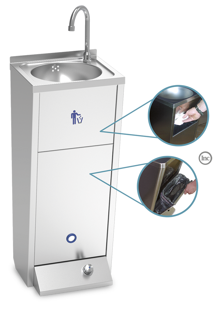 Lavabo in acciaio inox su piede XS