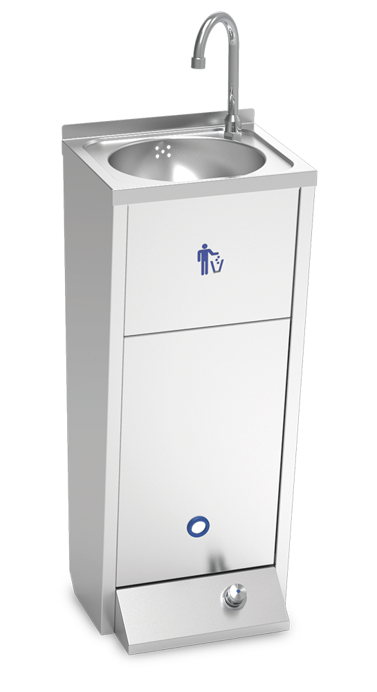 Lavabo in acciaio inox su piede XS