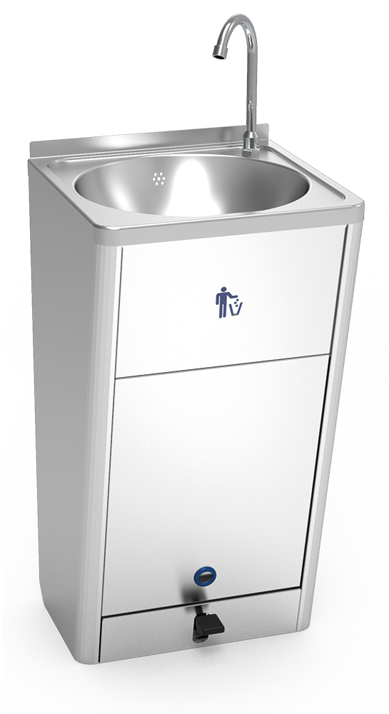 Lavandino autonomo in acciaio inox a grande portata