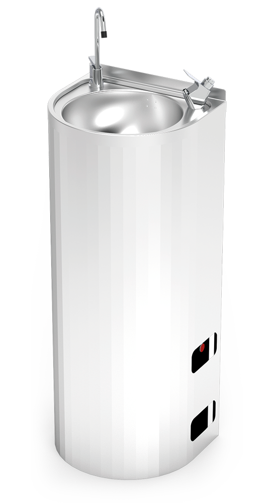 Fontaine inox à colonne eau froide