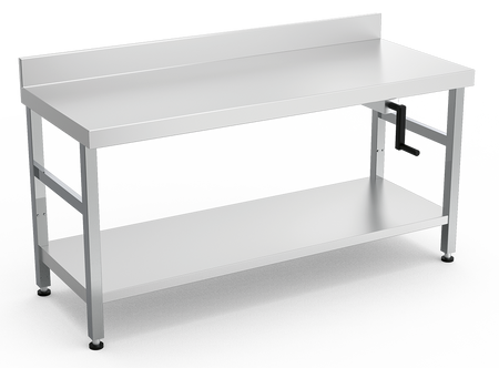 Table inox avec élévateur hydraulique