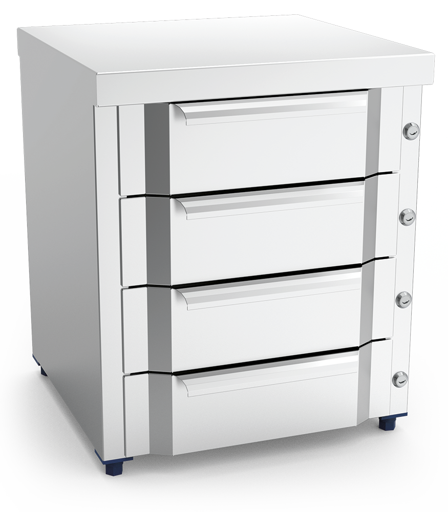 Bloc de quatre tiroirs inox