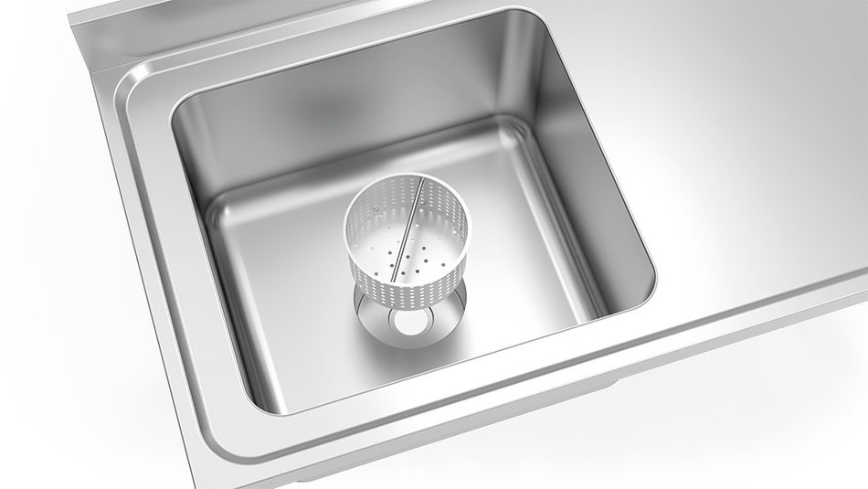Lavello in acciaio inox speciale per gesso, vasca a sinistra