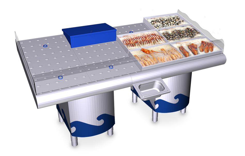 Plateau inox pour fruits de mer