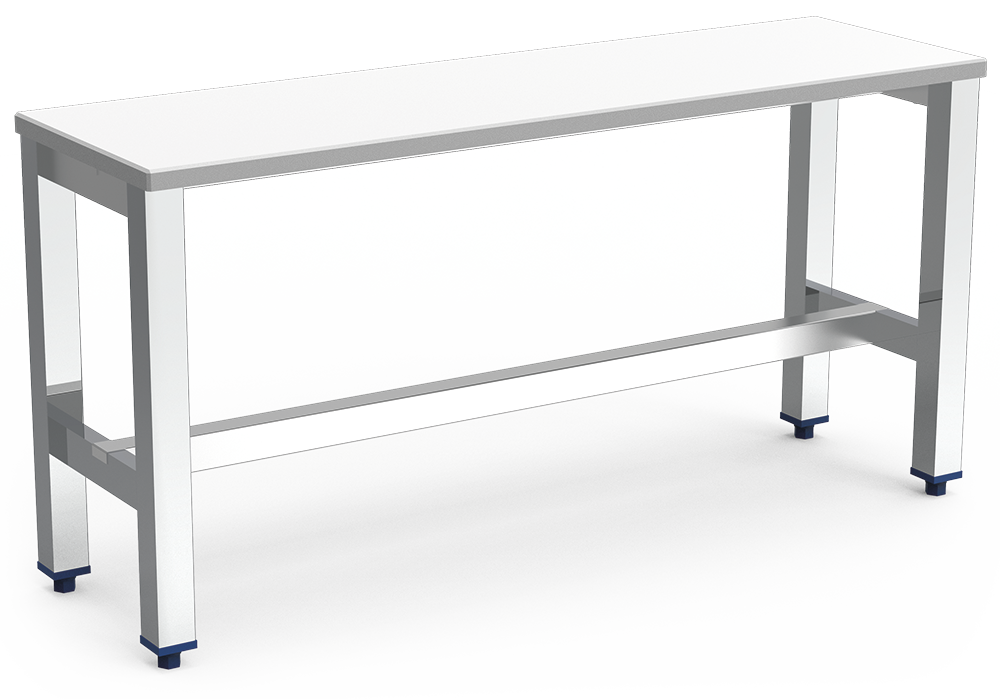 Banc de vestiaire en acier inoxydable et polyéthylène