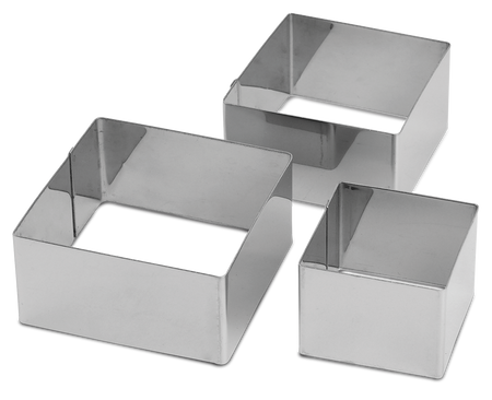 Cercle inox carré pour patisserie