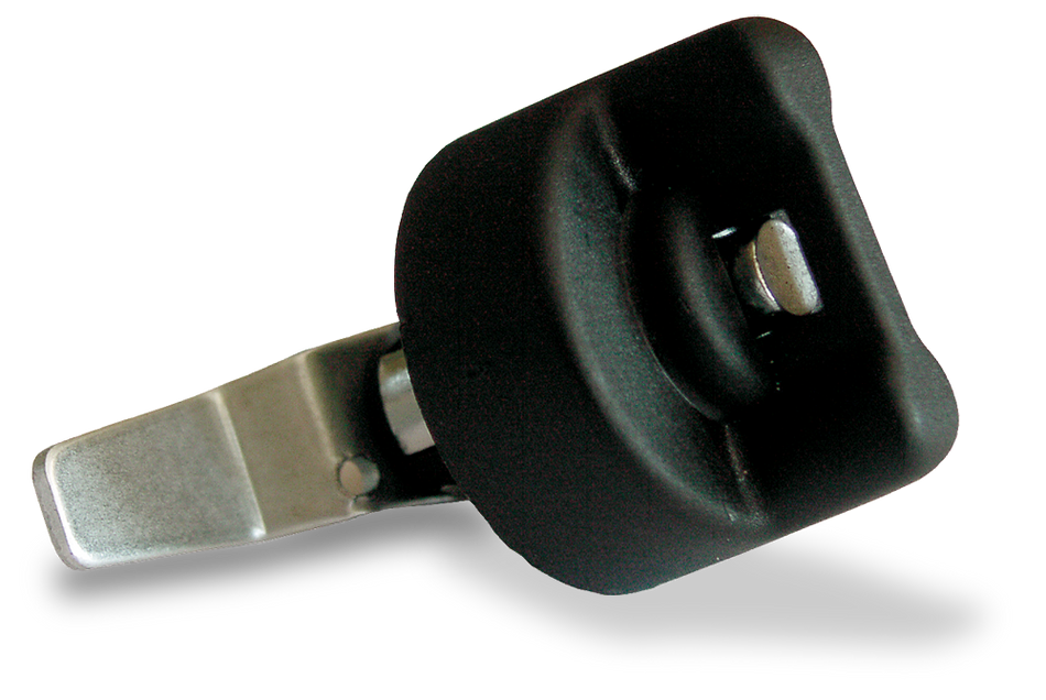 Articulated handle with keyless closure for cabinets