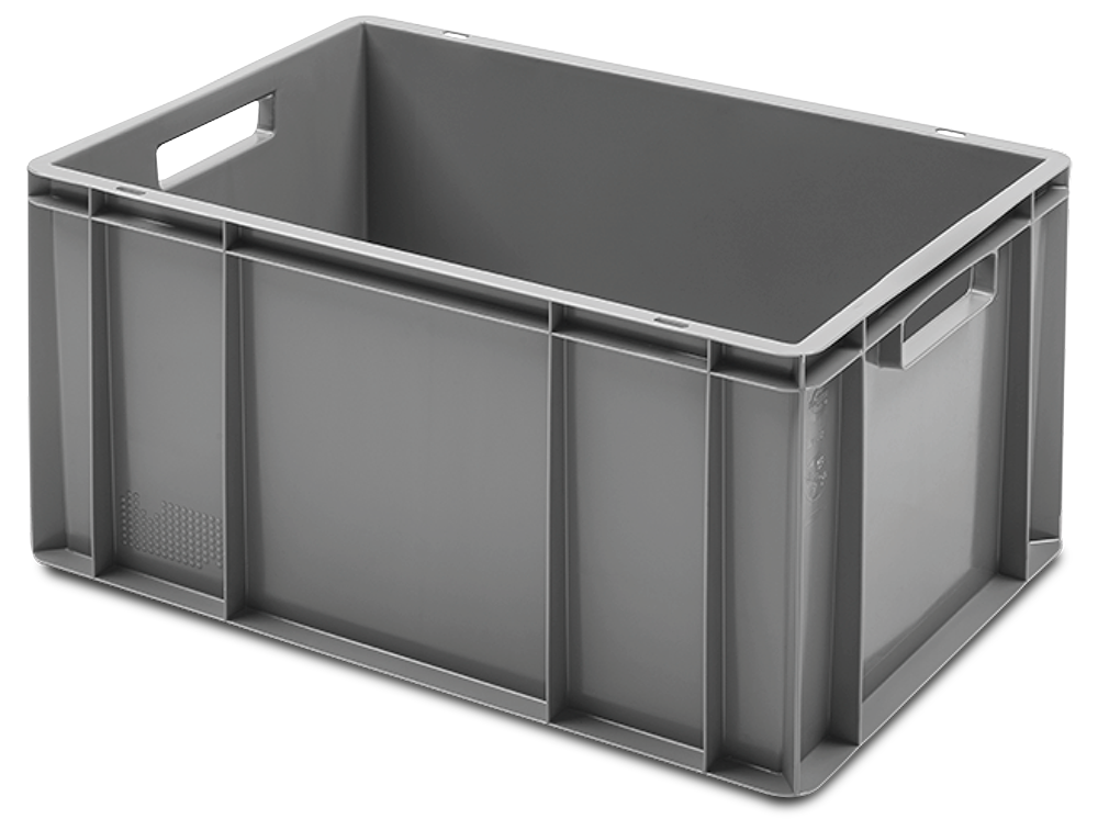 Stapelbare Schubladenbox glatt und grau