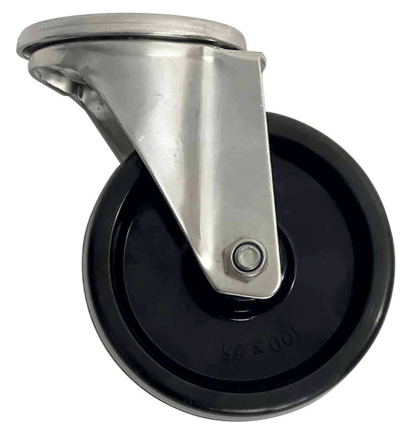 Roulette résistante à la chaleur en acier inoxydable ø100 mm.