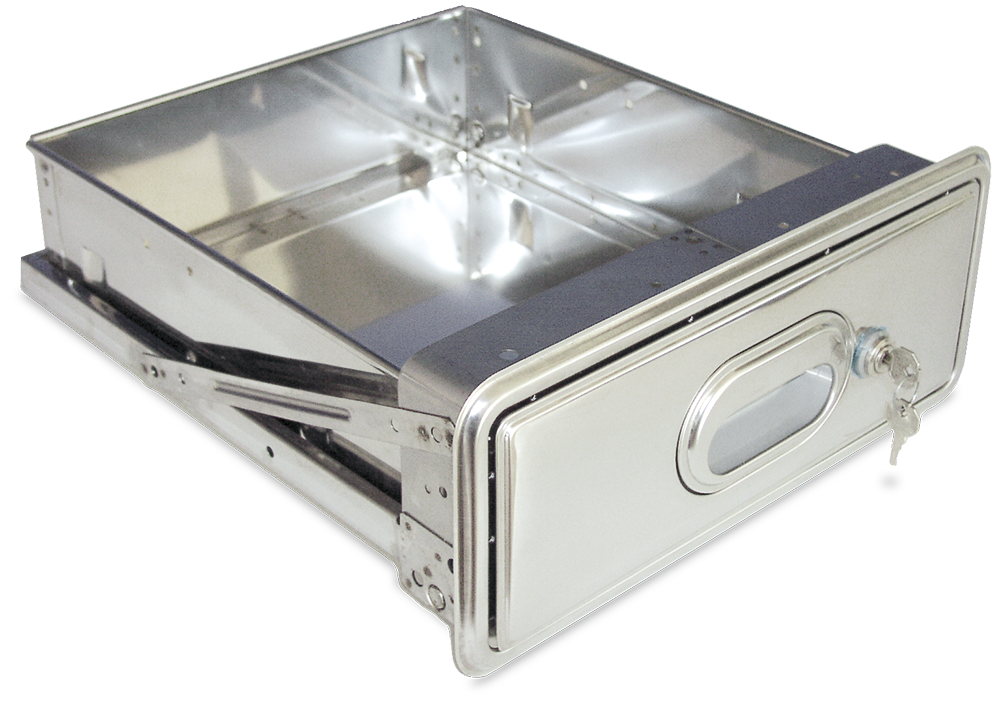 Tiroir inox professionnel avec serrure