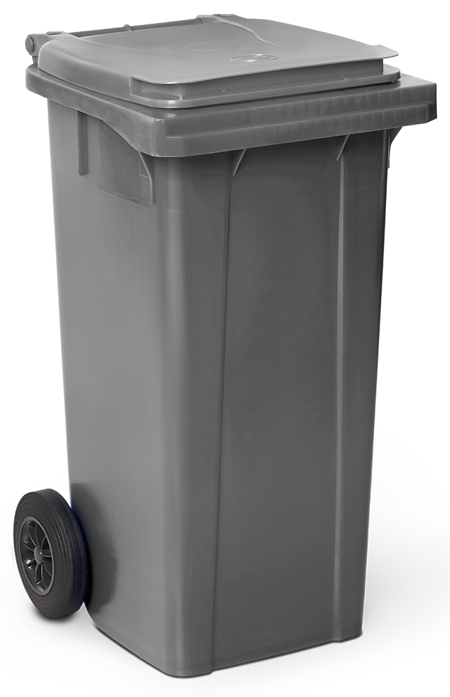 Contenitore per rifiuti con coperchio e ruote dim grigio 60 lt.