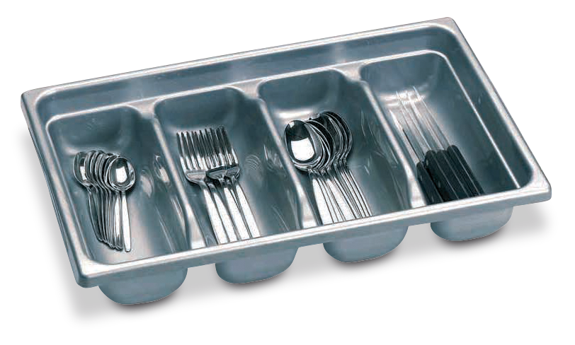besteckkasten aufbewahrung Besteckkasten aus Plastik, Grau Gn 1/1