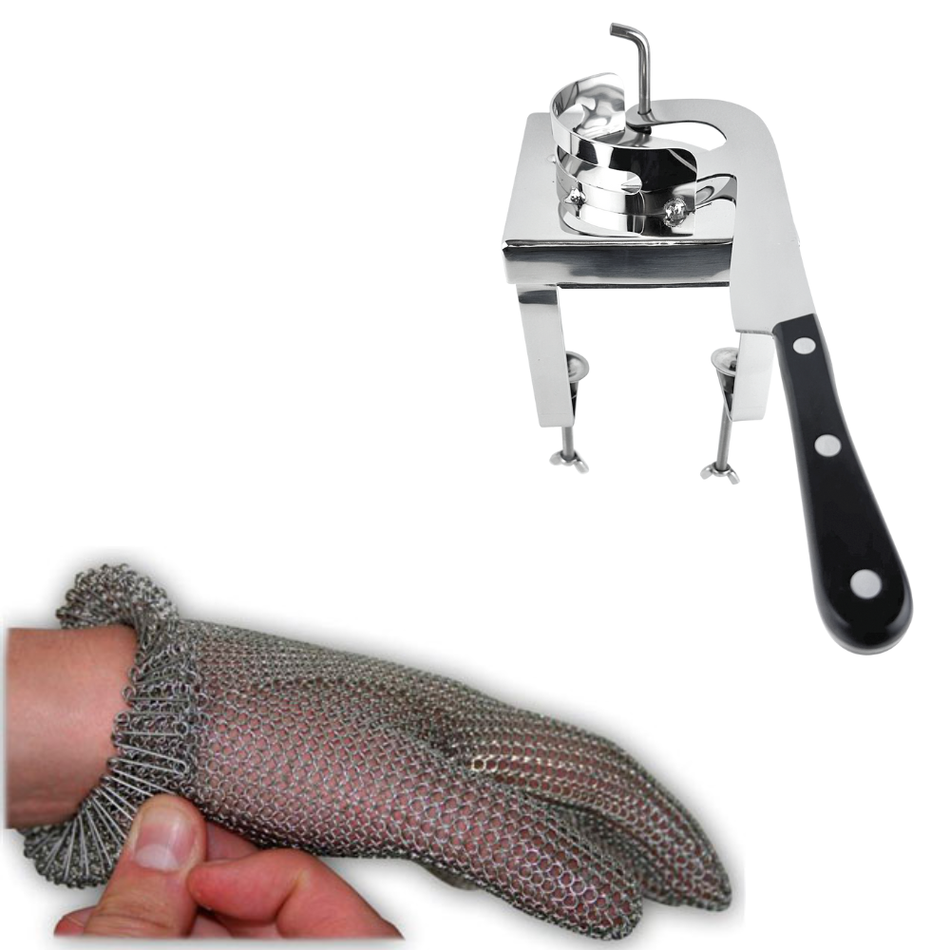Set de gant en maille inox et ouvre huîtres professionnel