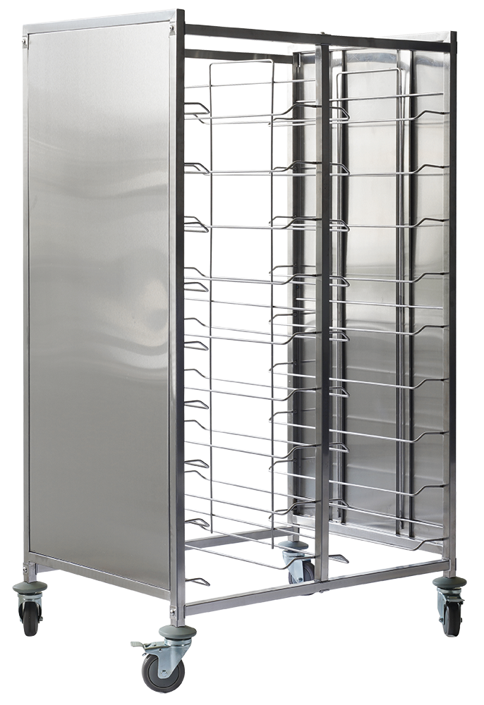 Chariot spécial double pour plateaux isothermes