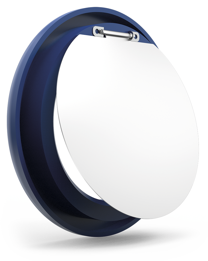 Cercle bleu avec trappe battante pour conteneur de recyclage