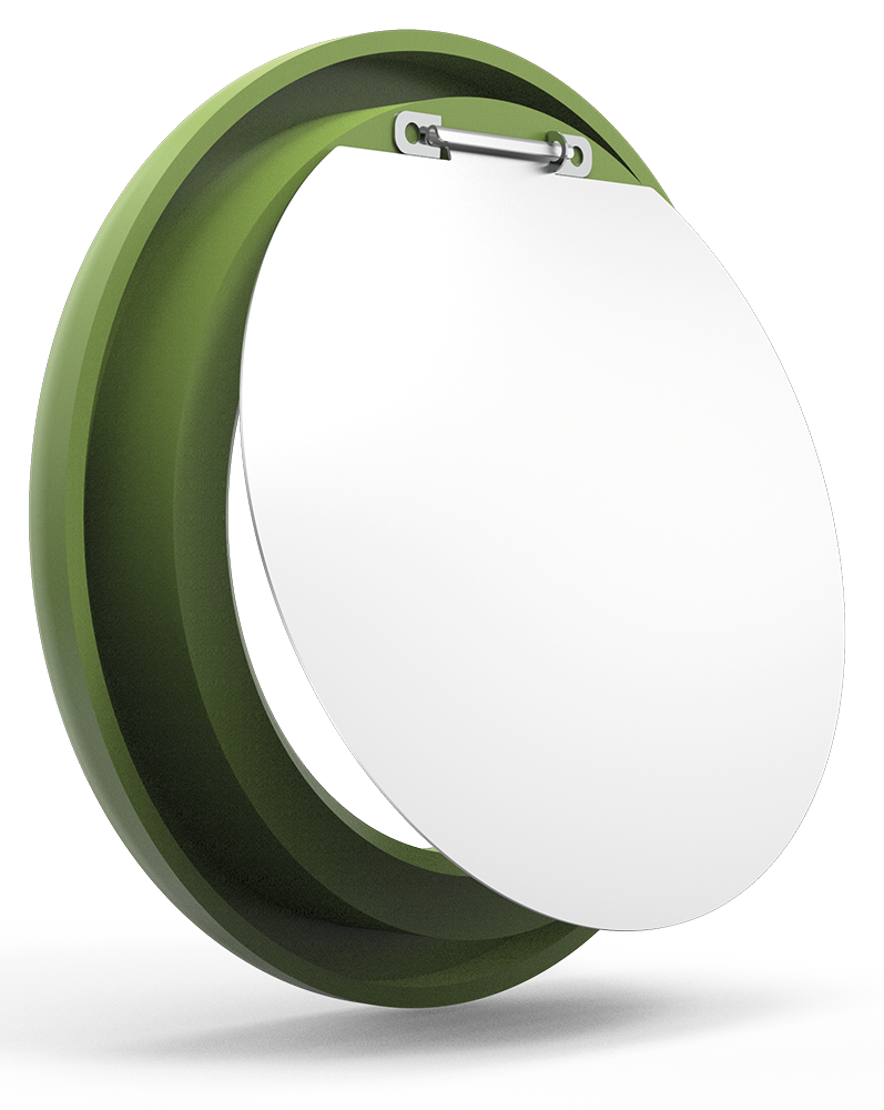 Cercle vert avec trappe battante pour conteneur de recyclage