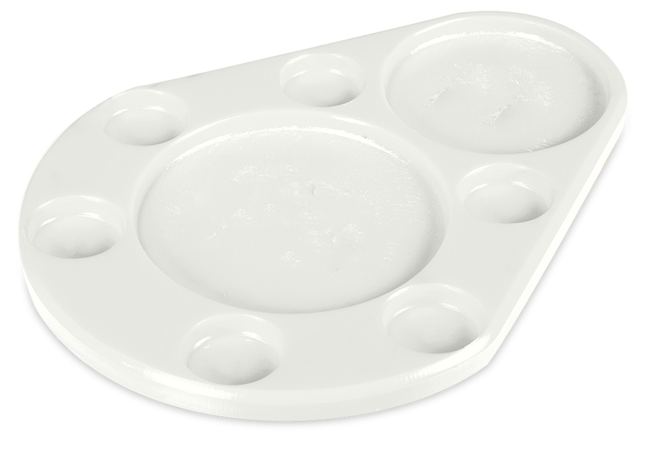 Planche en polyéthylène à 6 sauces style ellipse