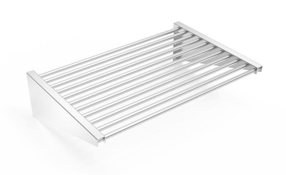 Étagère murale inox en tube