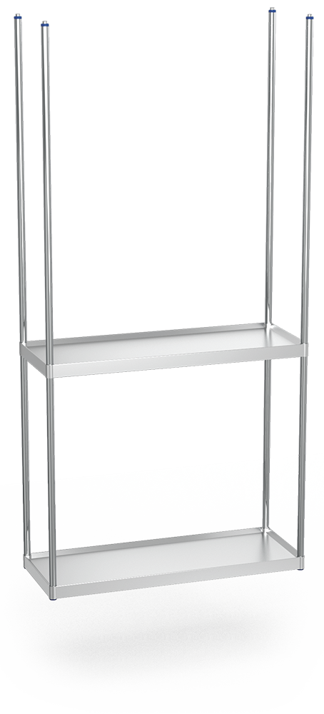 Étagères inox suspendues