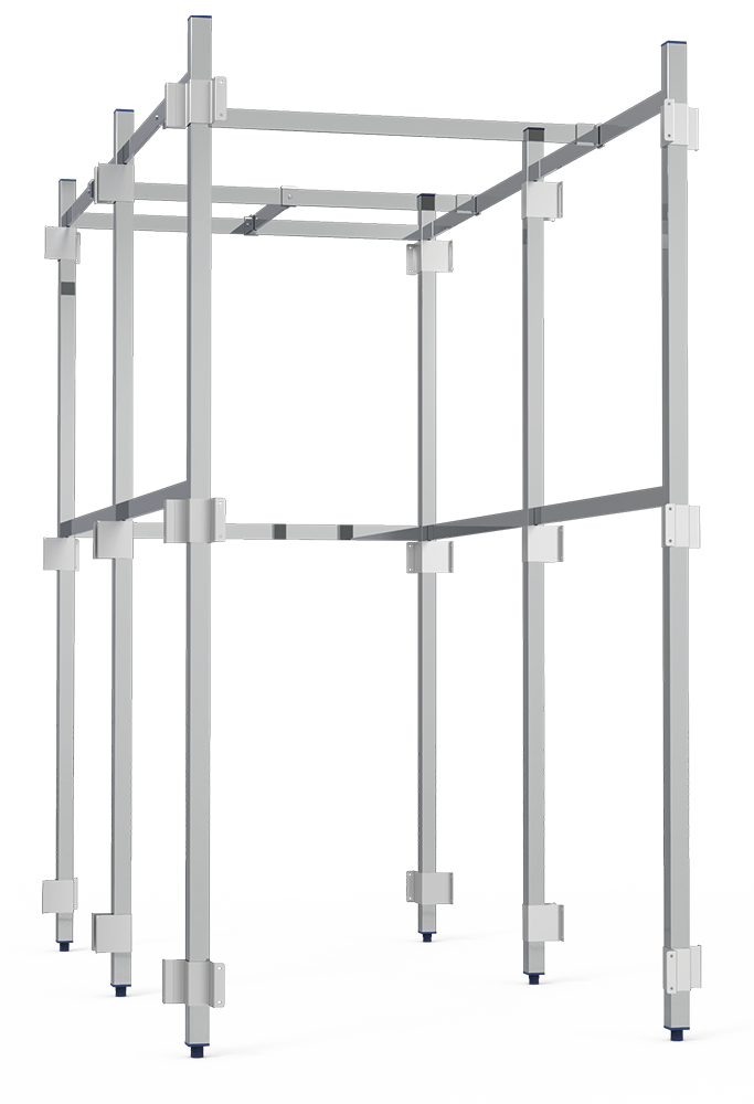Stainless steel central column for cold room hanging system with plates