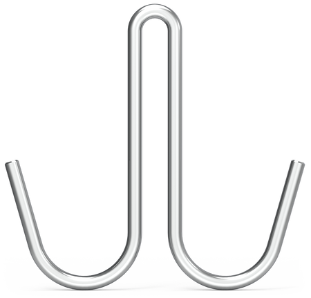 Crochet inox en forme de tige "J" double