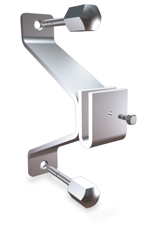Equerre inox pour barre plate sans arriere
