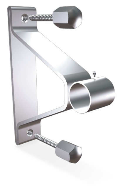 Stainless steel central bracket with back plate for tubes | Lioninox