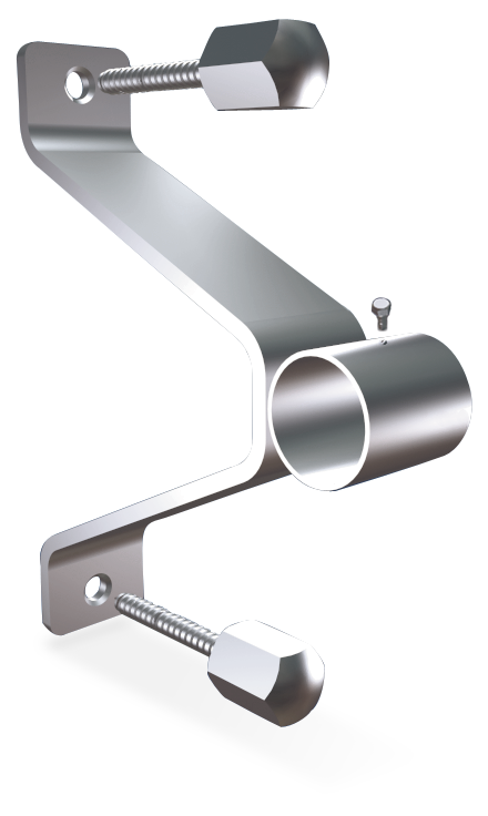 Stainless steel central bracket without back plate for tubes | Lioninox