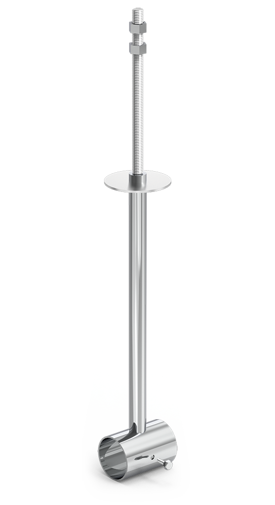Support de plafond inox avec tige filétée pour tube