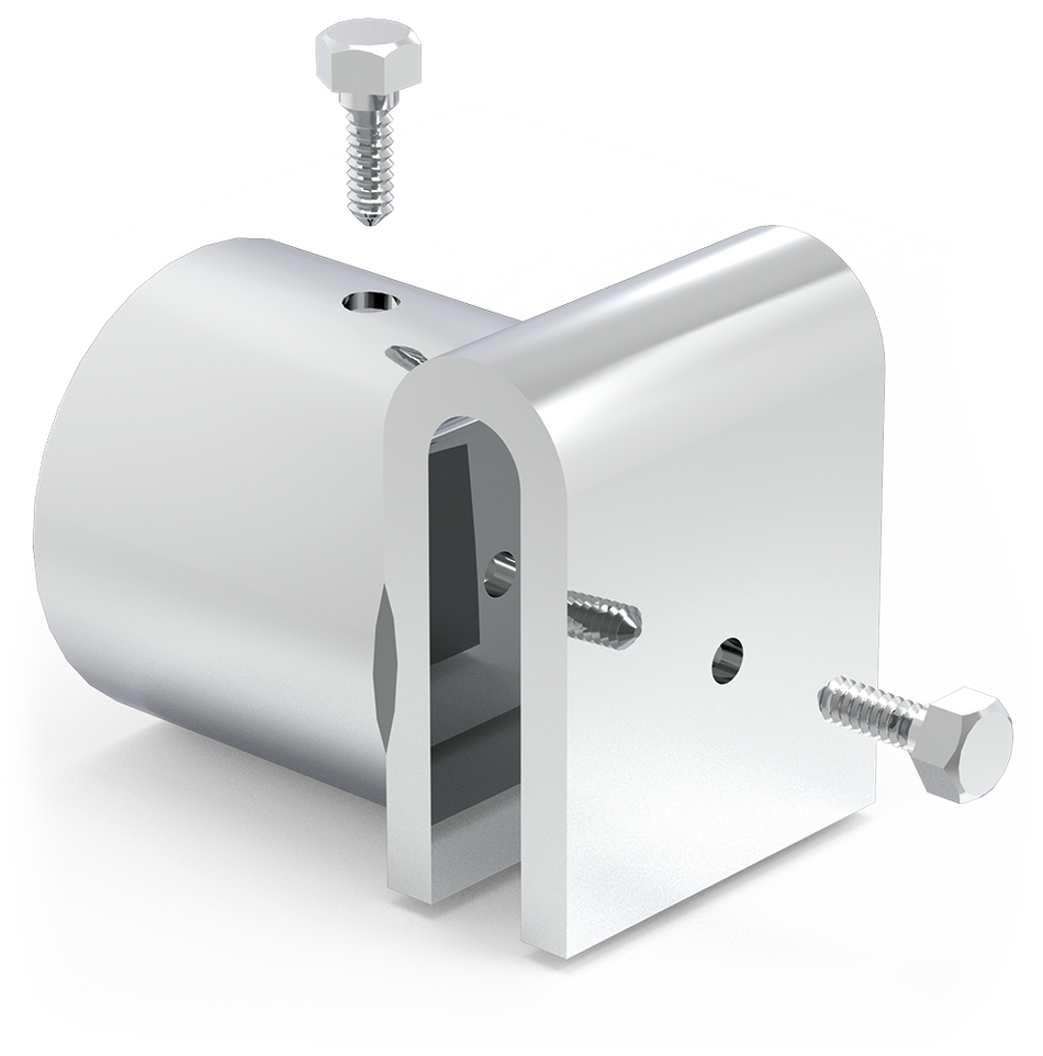 Um inox em forma de T para barra plana e tubo 