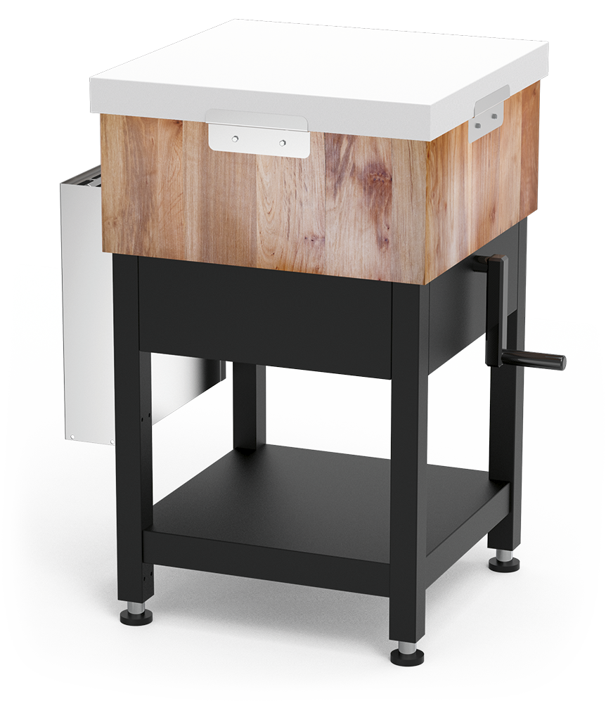 Billot avec système de levage et porte-couteaux intégré Série Black