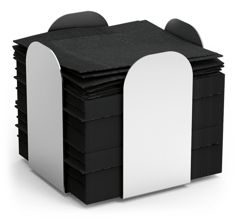 Stainless steel napkin holder for cocktail napkins