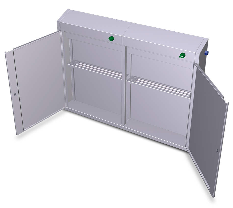 Ozone knife and utensil sterilizer cabinet for 40 knives