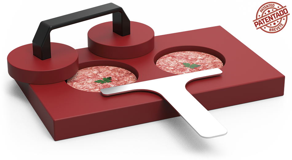 Presse hamburger hygiénique double ø100 mm.