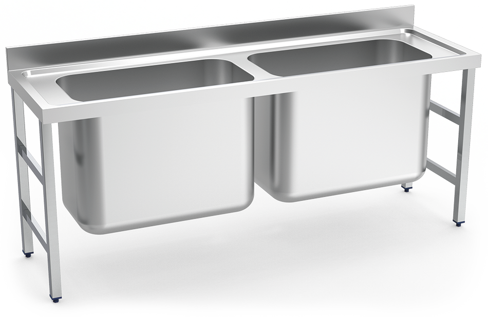 Plonge inox de très grande capacité, 2 b