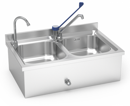 Ensemble de lave-mains et plonge inox, 2