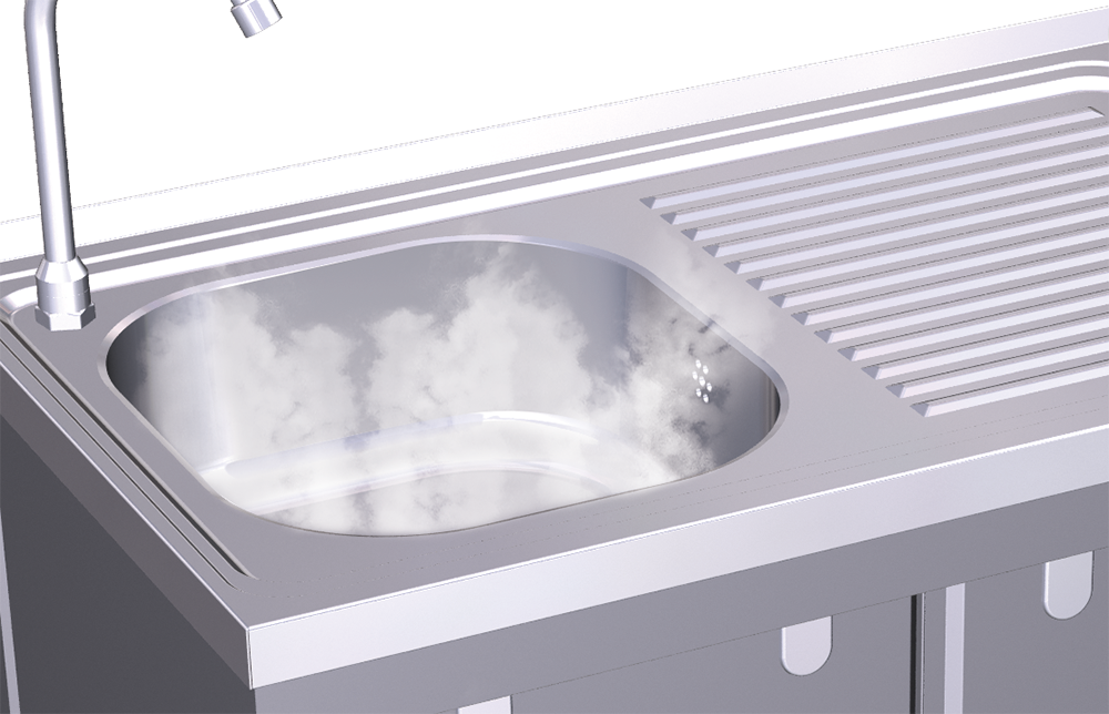 Eau chaude optionnelle pour plonge automatique