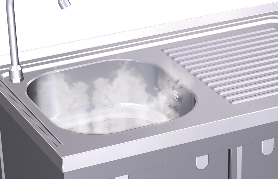 Eau chaude optionnelle pour plonge automatique