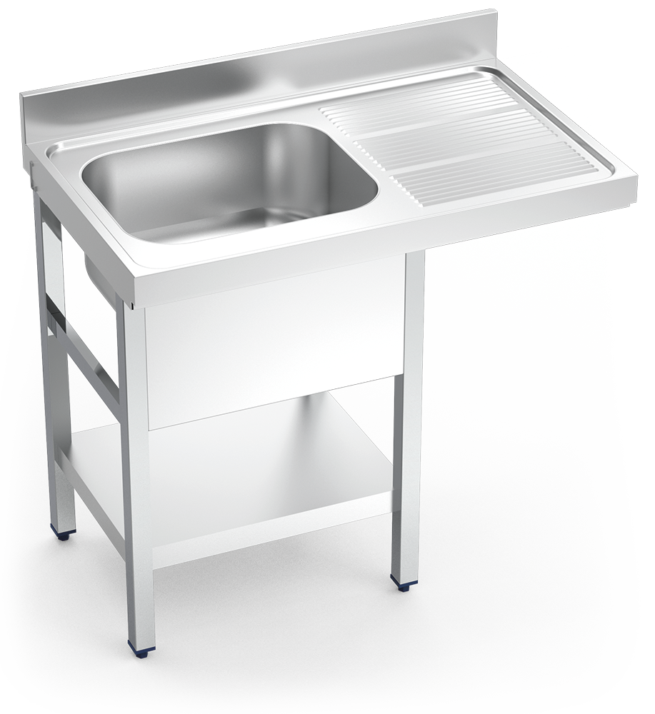 Plonge inox pour lave-vaisselle avec 1 b